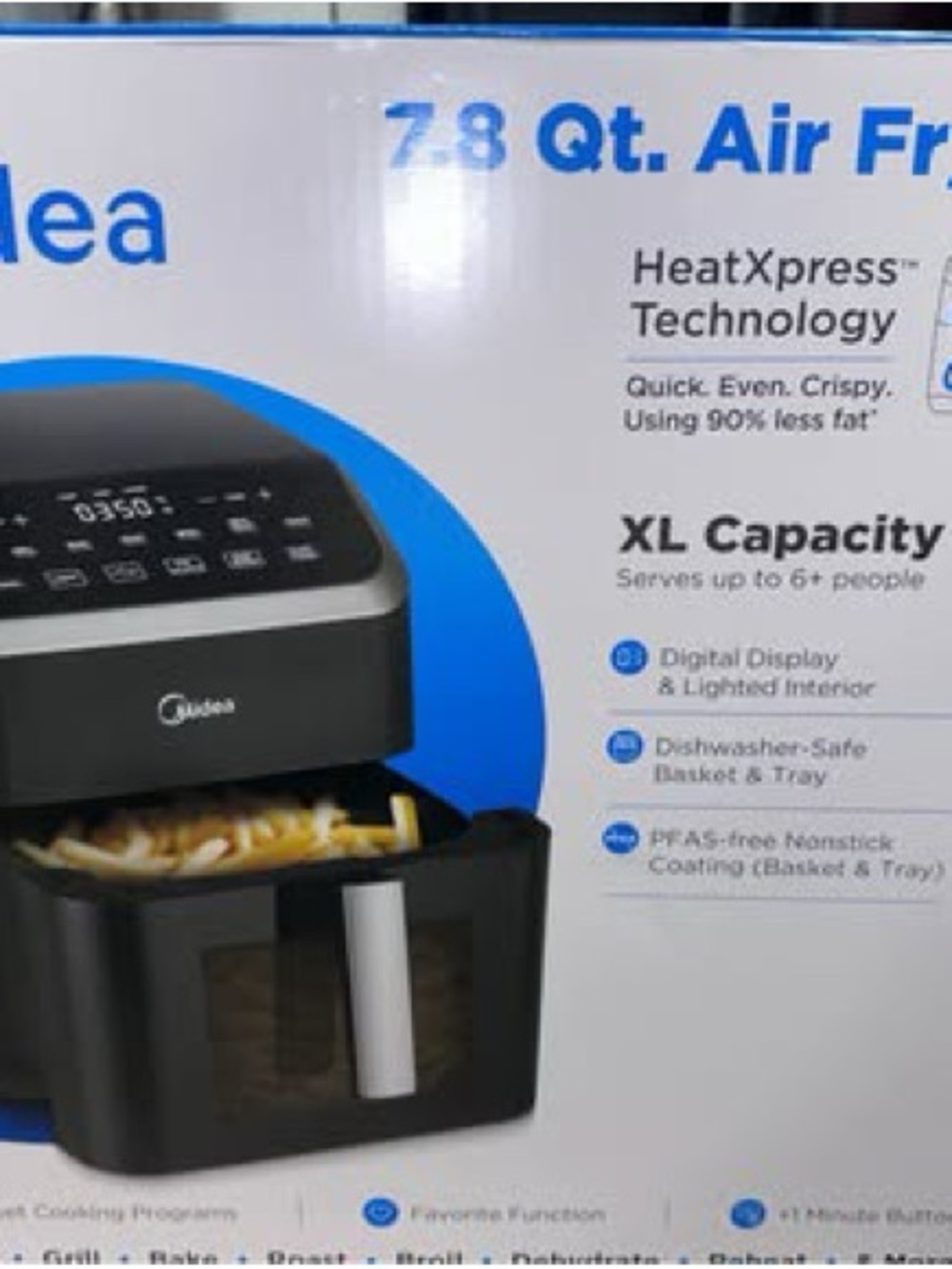 Midea 7.8 Qt. Black Air Fryer